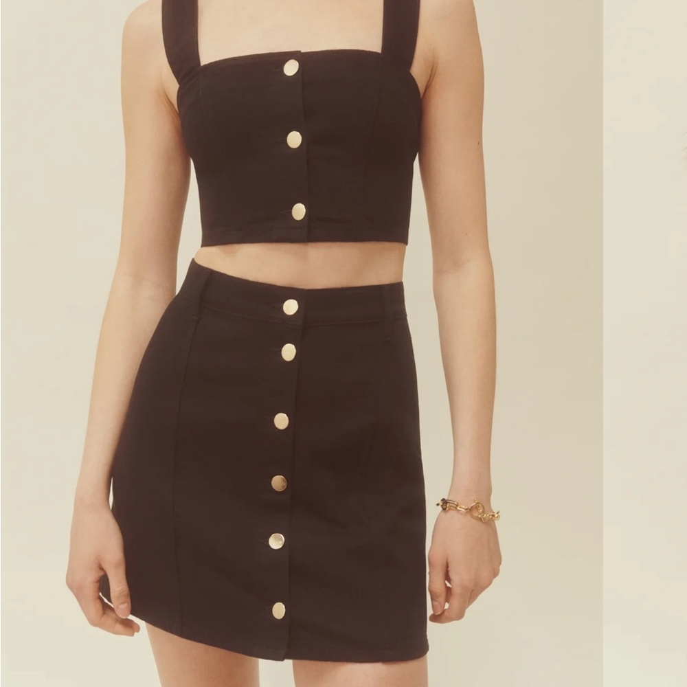 Reformation TOP ONLY from Christie Denim two piece set in black NWT $218